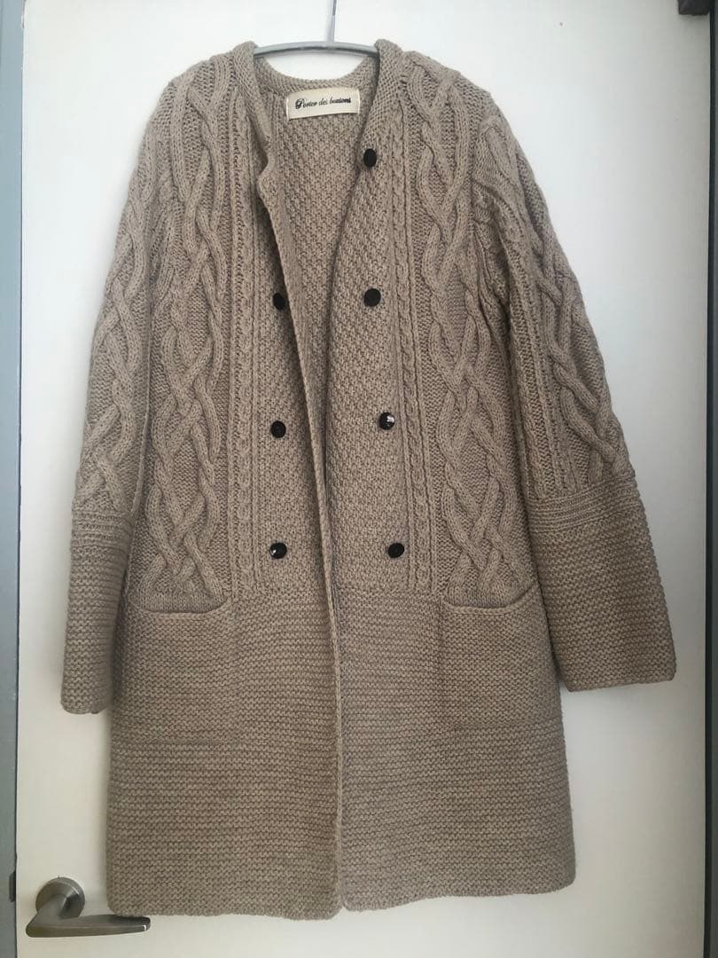 ポルテ デ ブトン ニットコート ウールコート アルパカ