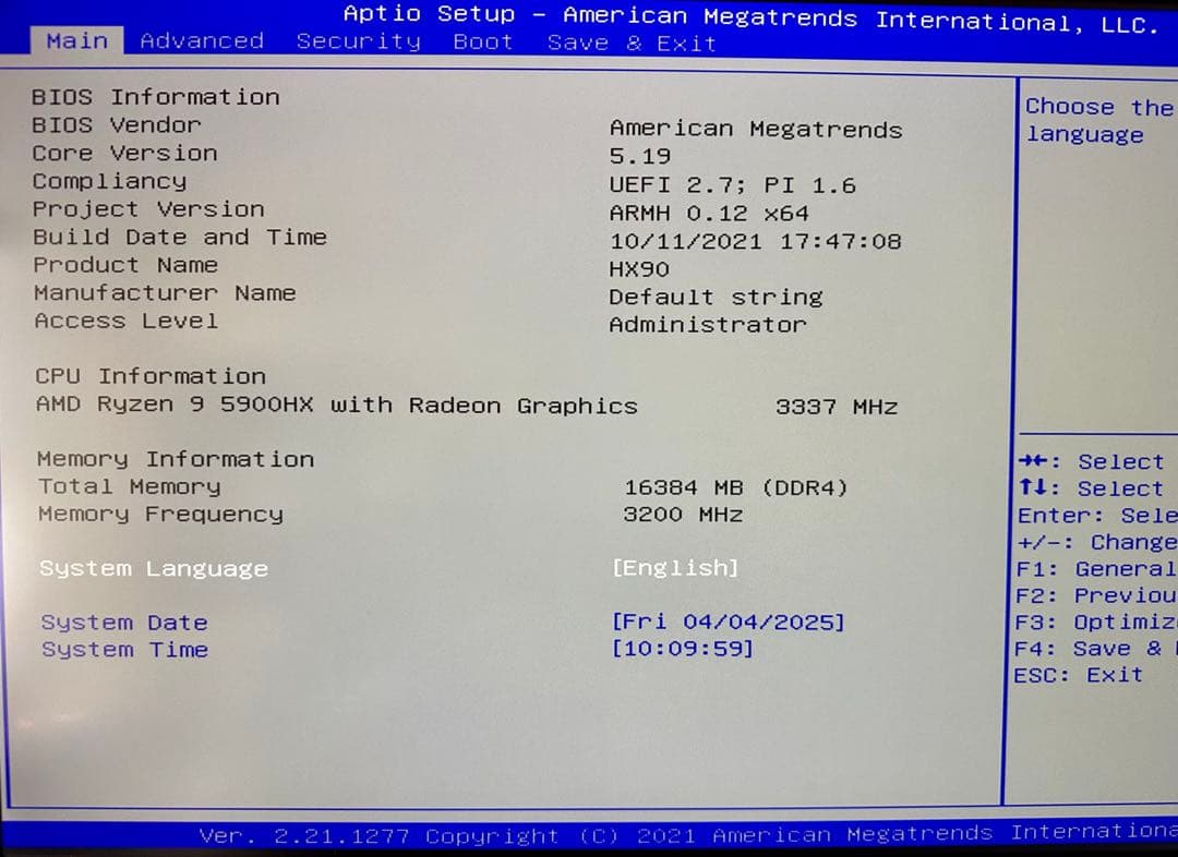 MINISFORUM HX90 ミニPC Ryzen5900HX SSD無し
