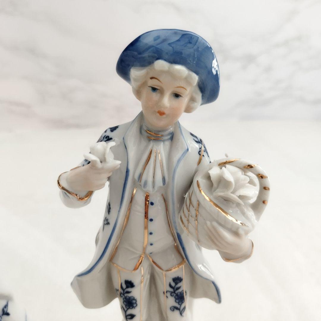 【美品】陶器　人形　男女ペアセット　インテリア 陶器人形 置物　オブジェ