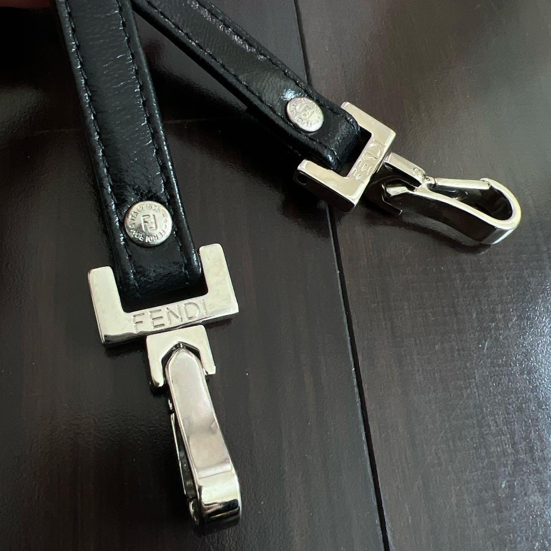 FENDI フェンディ ショルダーストラップのみ ブラック シルバー金具 フック