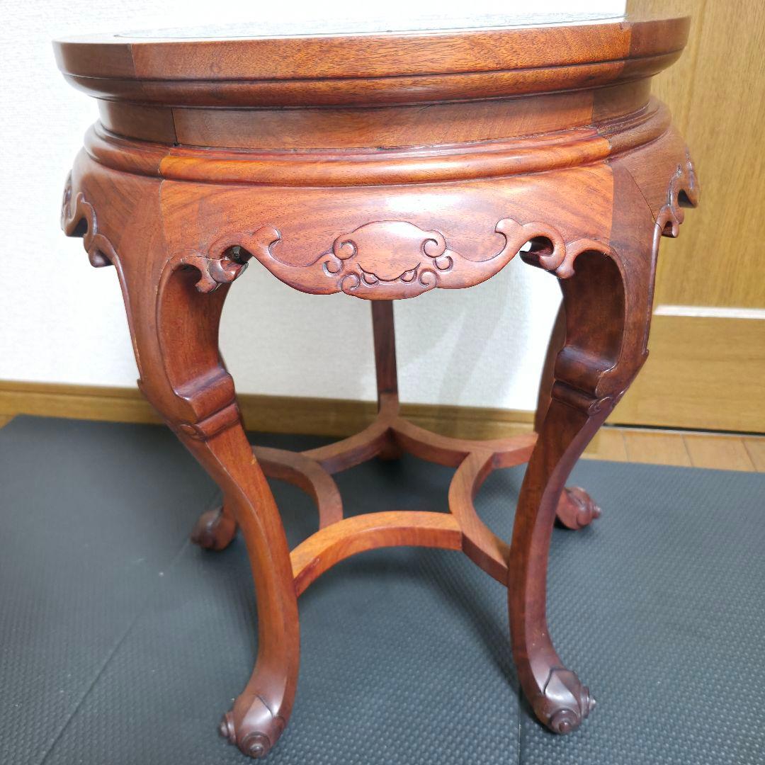 【188】景泰蘭　七宝天板　サイドテーブル　花台飾り台置台装飾時代 唐物中国美術