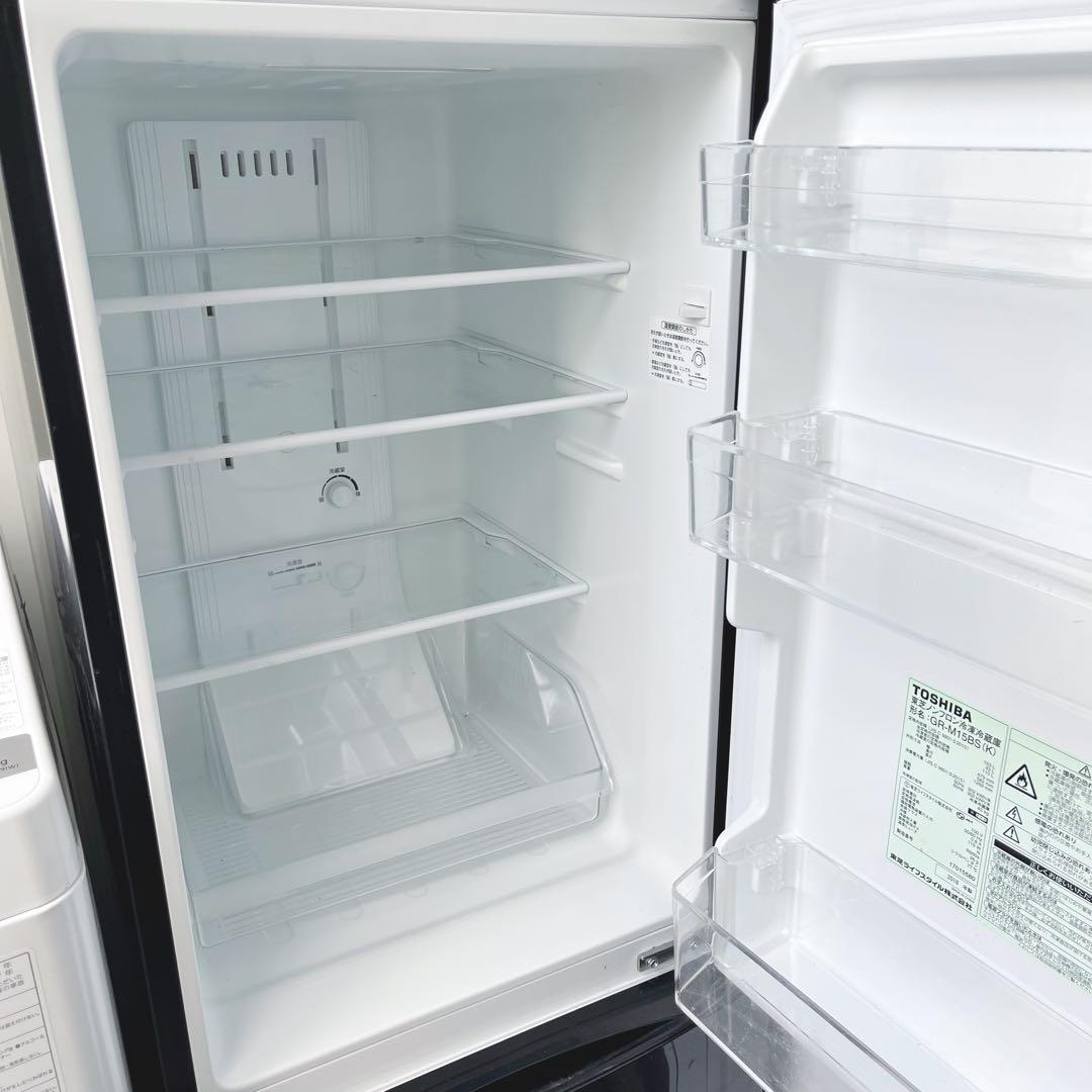 取付無料！東芝スタイリッシュブラック冷蔵庫 スタークリスタルドラム洗濯機