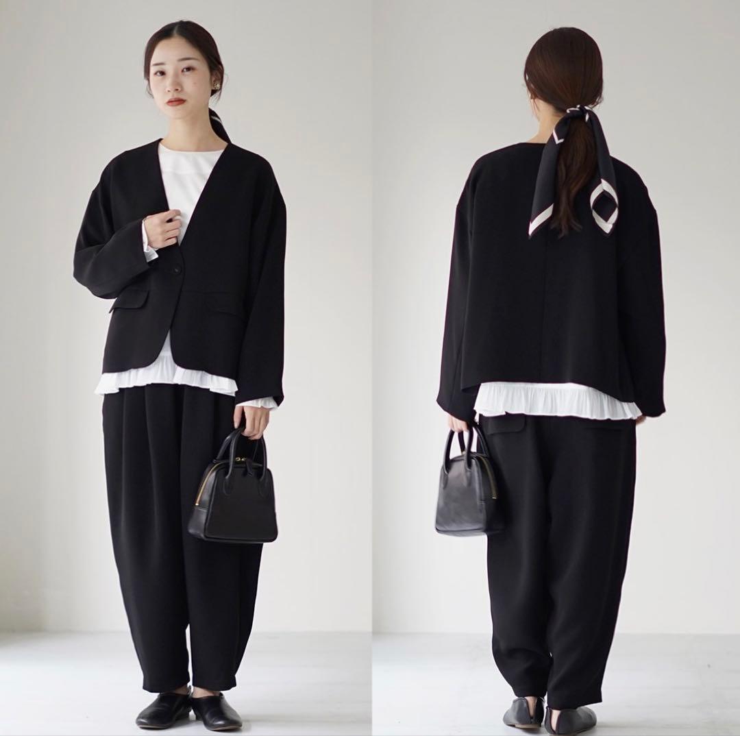 TUMUGUツムグコットンサテン プルオーバー ブラウス フォーマル フリル