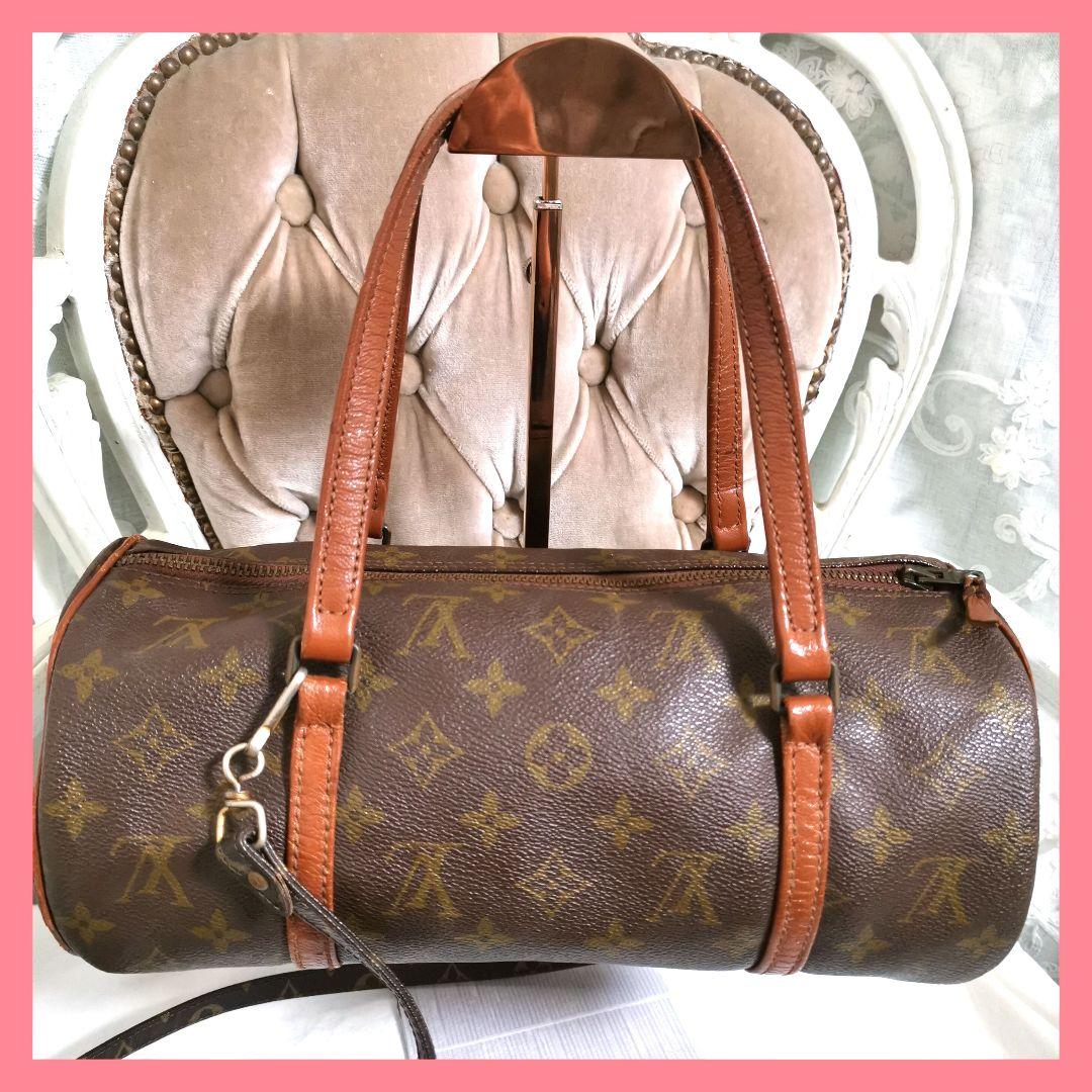 ニコニコ!ルイヴィトンLVモノグラム正規斜めがけショルダー付!パピヨン30