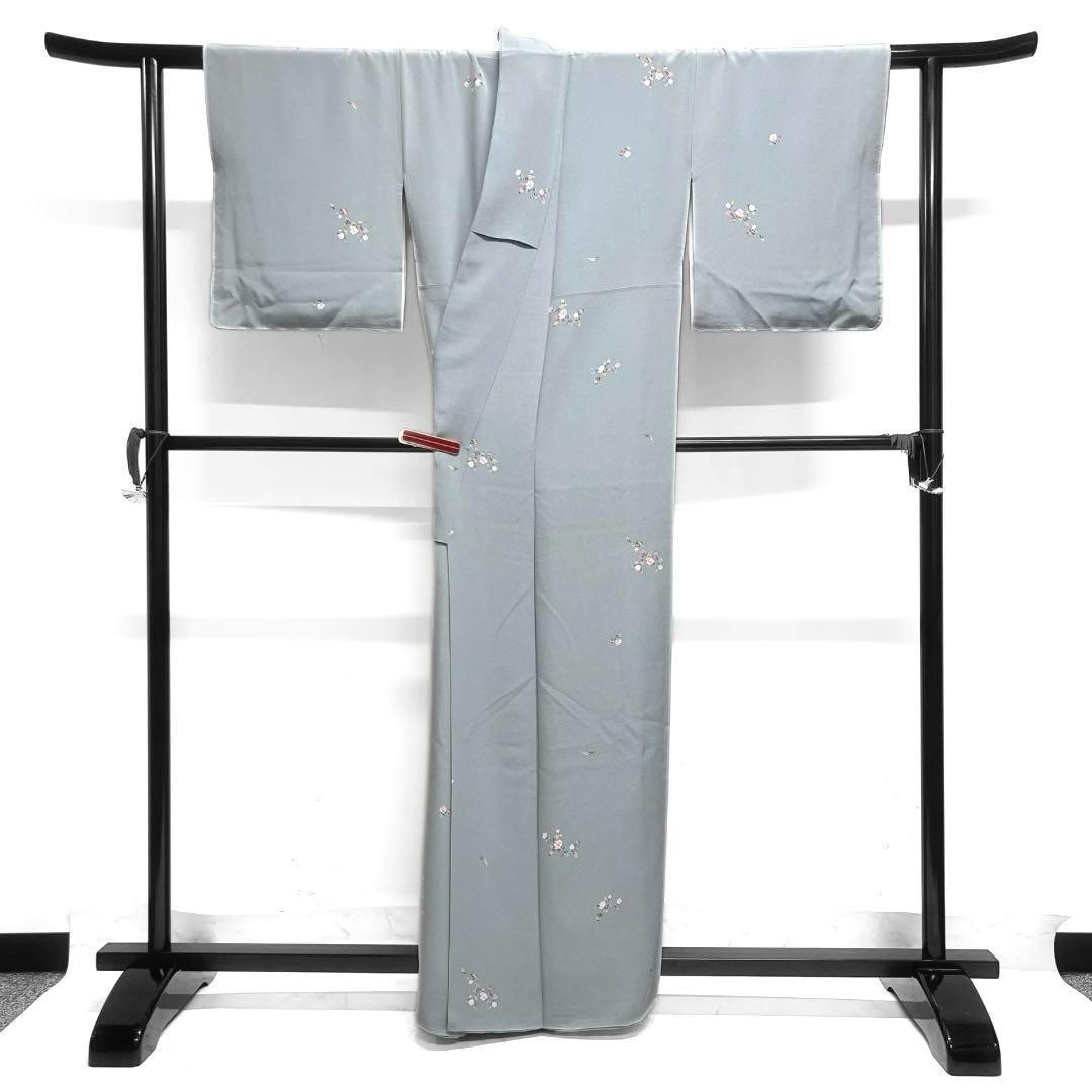 未着用　小紋　桜　蕾　リーフ　着物　112a d