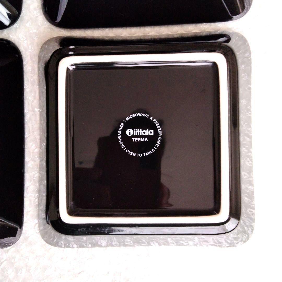 【値下げ】イッタラ　ティーマ　スクエアプレート　ブラック　4点セット　 16cm