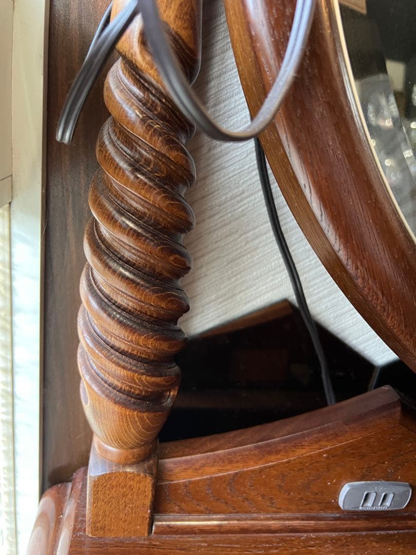 ★希少品！！ 木製ブラウンドレッサー・鏡台 アンティーク美品　最高級銅引ミラー