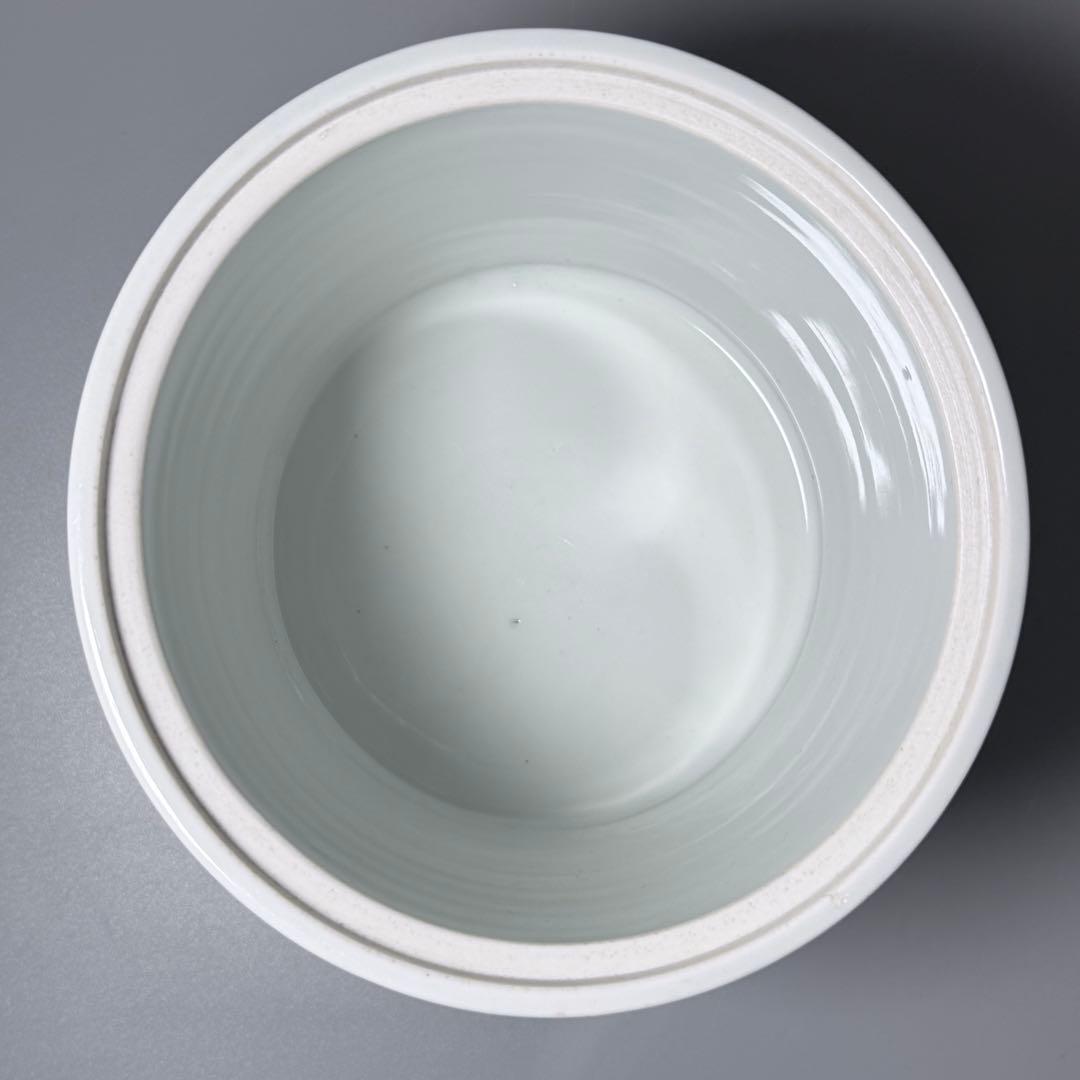 明治大正期　平戸焼　染付鳥文様水指　共箱　特注蓋付　茶道具　裏千家　表千家