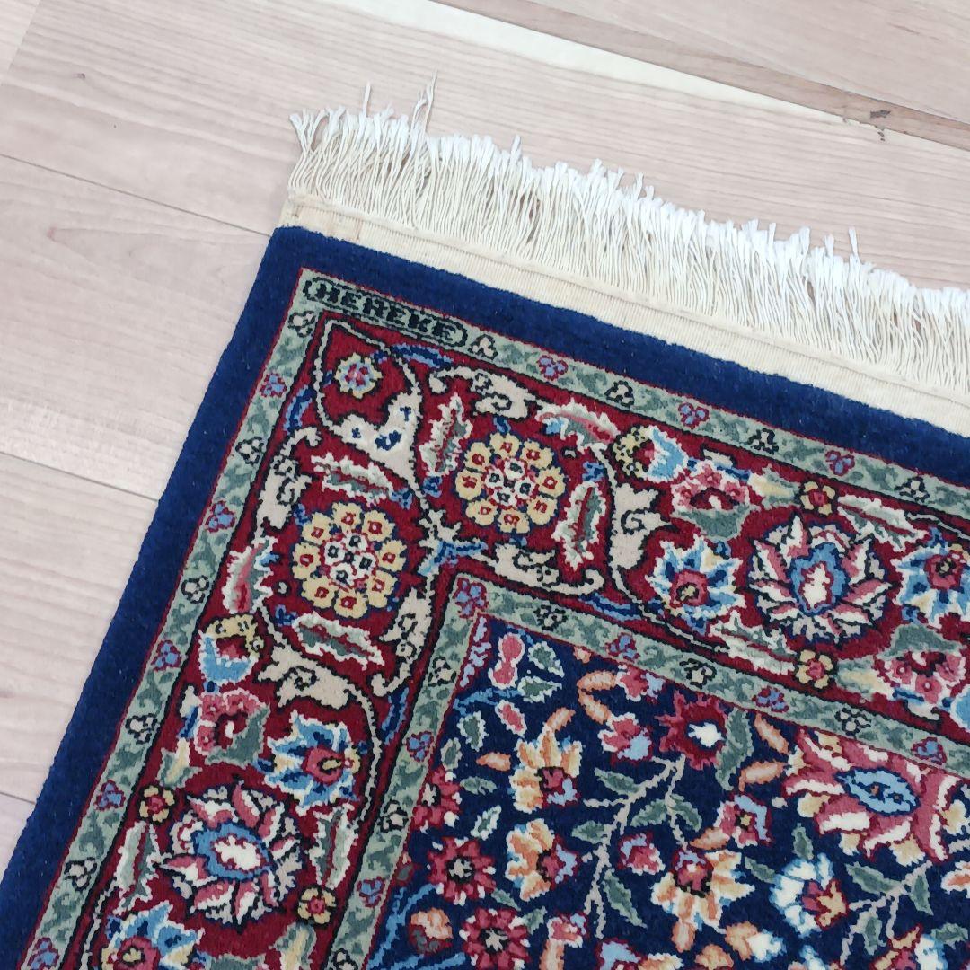 Y3136 トルコ ヘレケ絨毯 ウール 手織 ヘレケサイン 120×93㎝