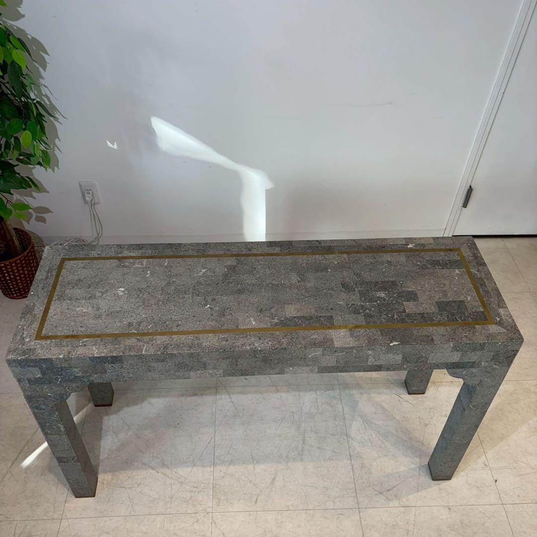 カフェテーブル　コンソールテーブル　大理石調　書斎デスク　パソコンデスク