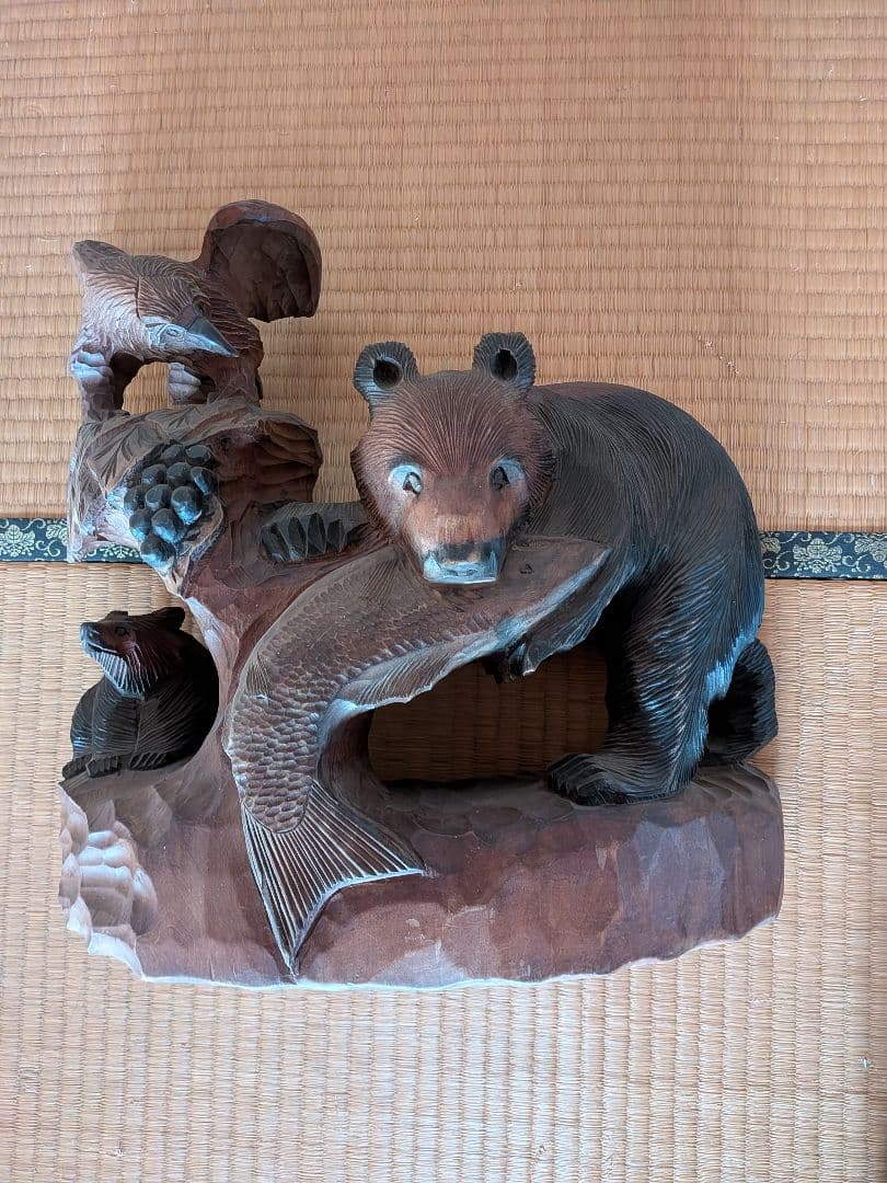 木彫り熊　工芸品　昭和レトロ