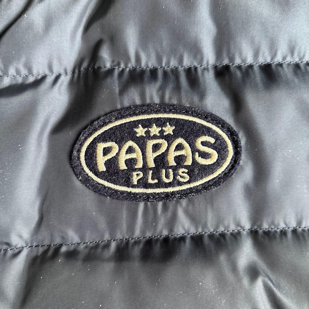 【美品】パパスプラス Papas+ 軽量ダウンベスト ネイビー Mサイズ