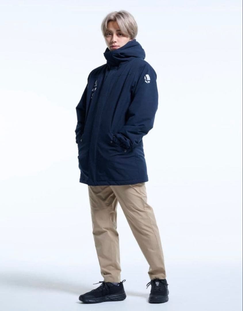 新品スボルメ発熱中綿ハーフコート　XL ネイビー