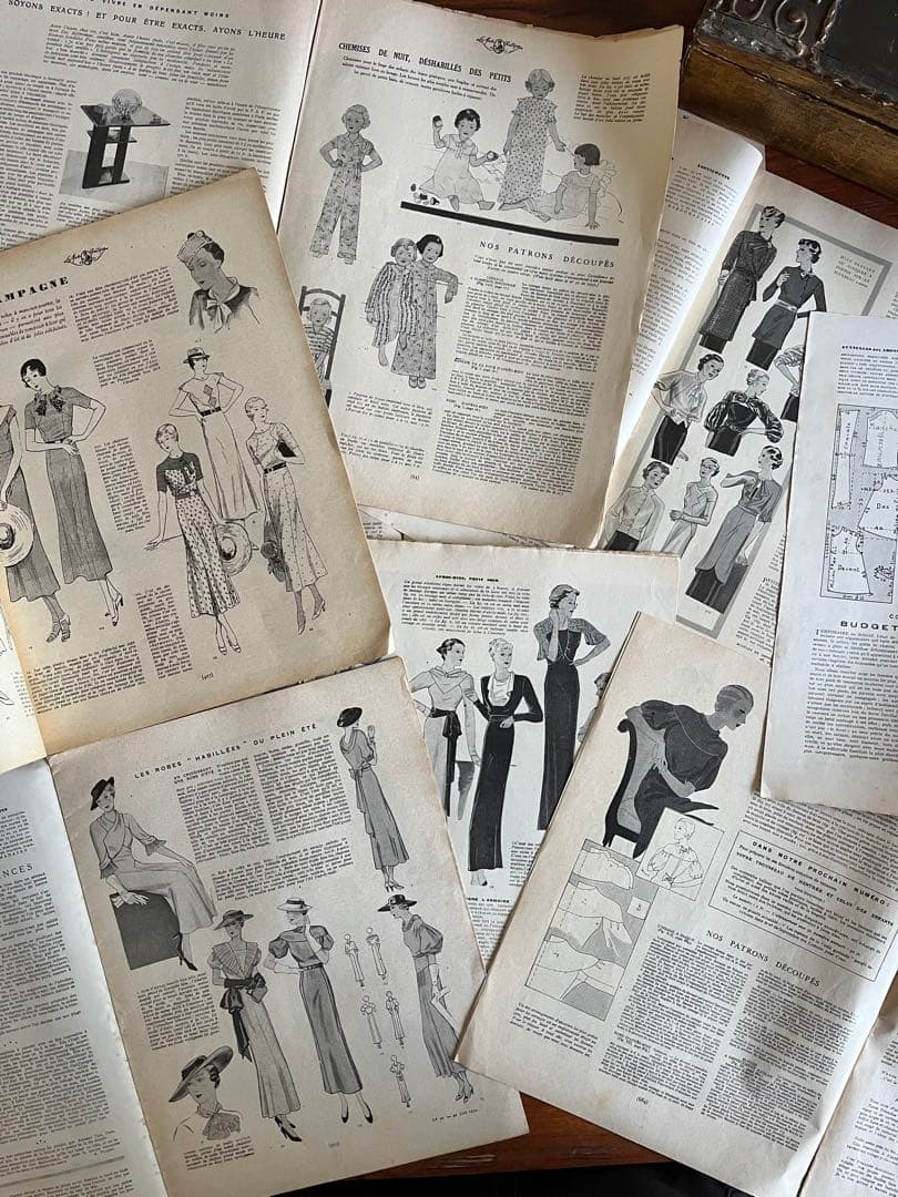 ◆フランスアンティーク｜メルスリー手芸雑誌印刷物紙もの図案パターンファッション