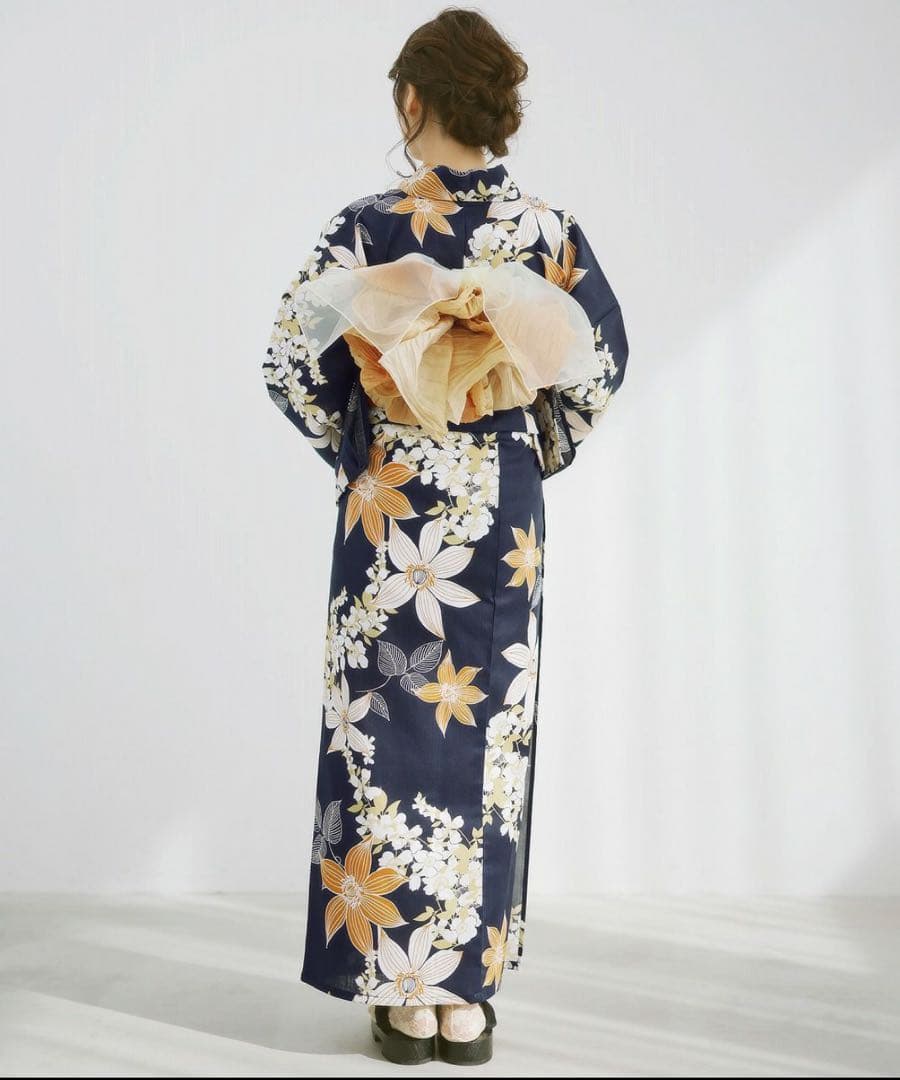 浴衣　Dita（ディータ）　幻想鏡花水月(柑橘）4点セット