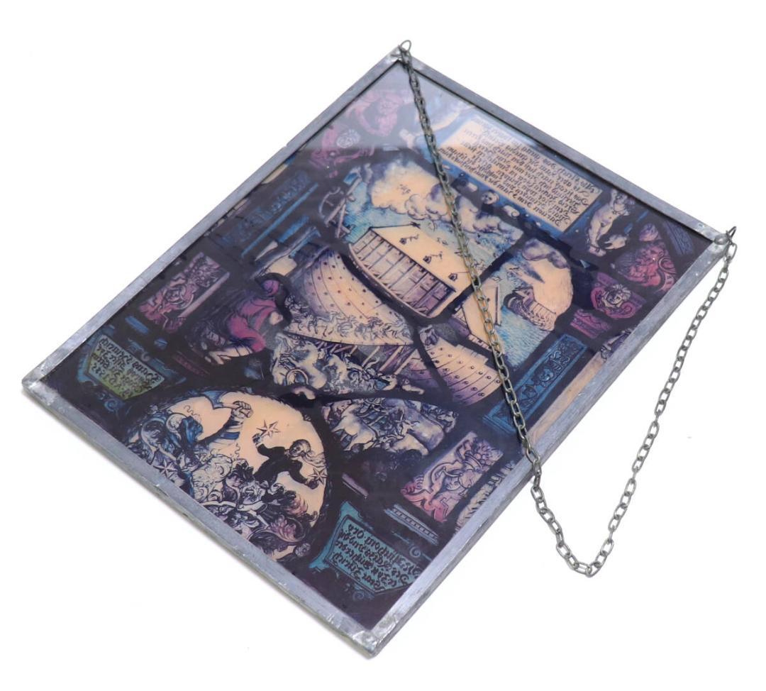 ノアの箱舟 聖書 大型 ヴィンテージ ステンドグラス 旧約聖書 創世記 神 方舟