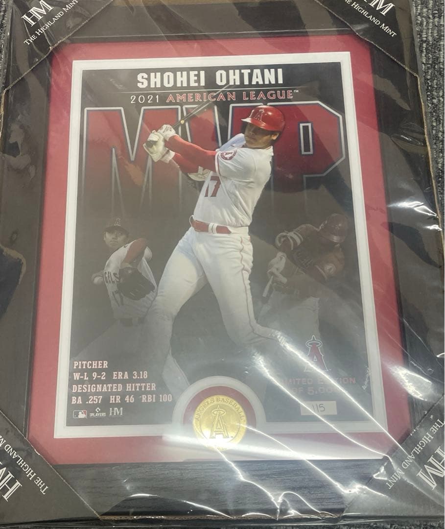 MLB 大谷翔平 2021 MVP受賞記念 ブロンズ フォト 限定