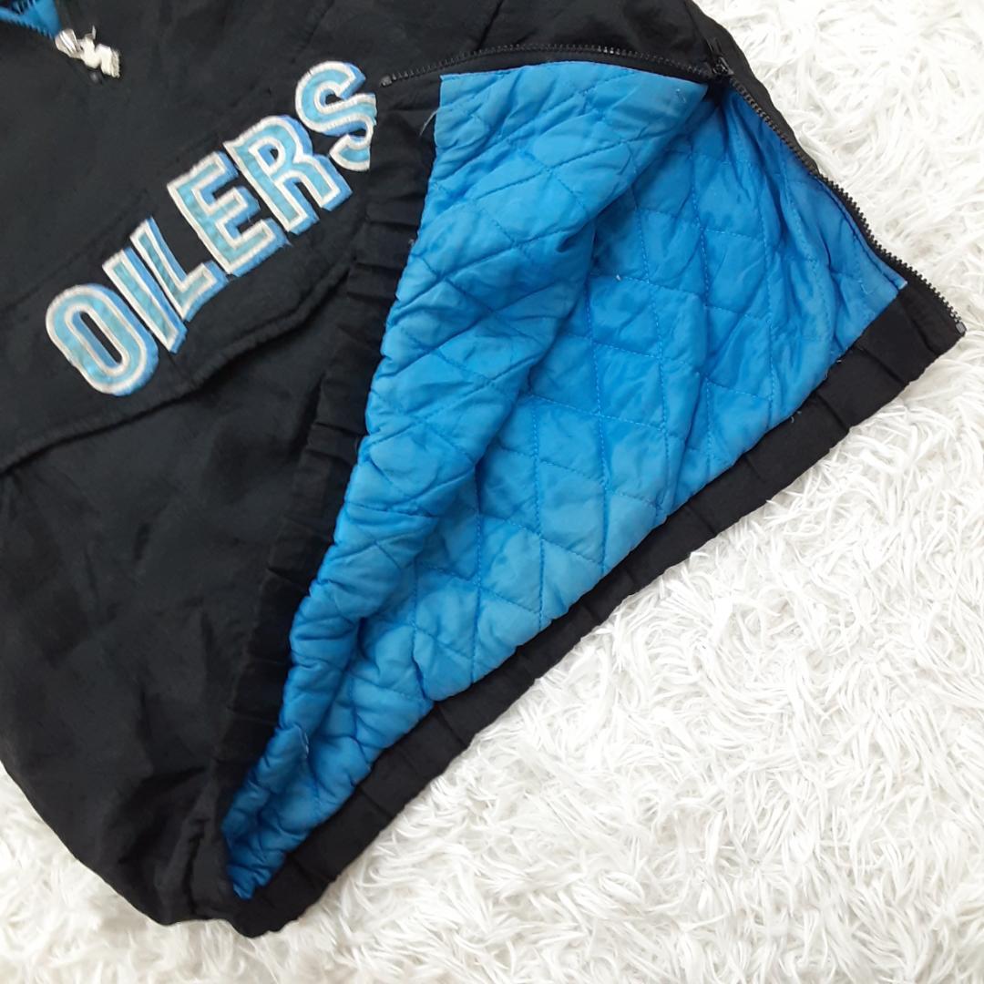 美品◎STARTER NFL OILERS プルオーバーナイロンジャケット 黒