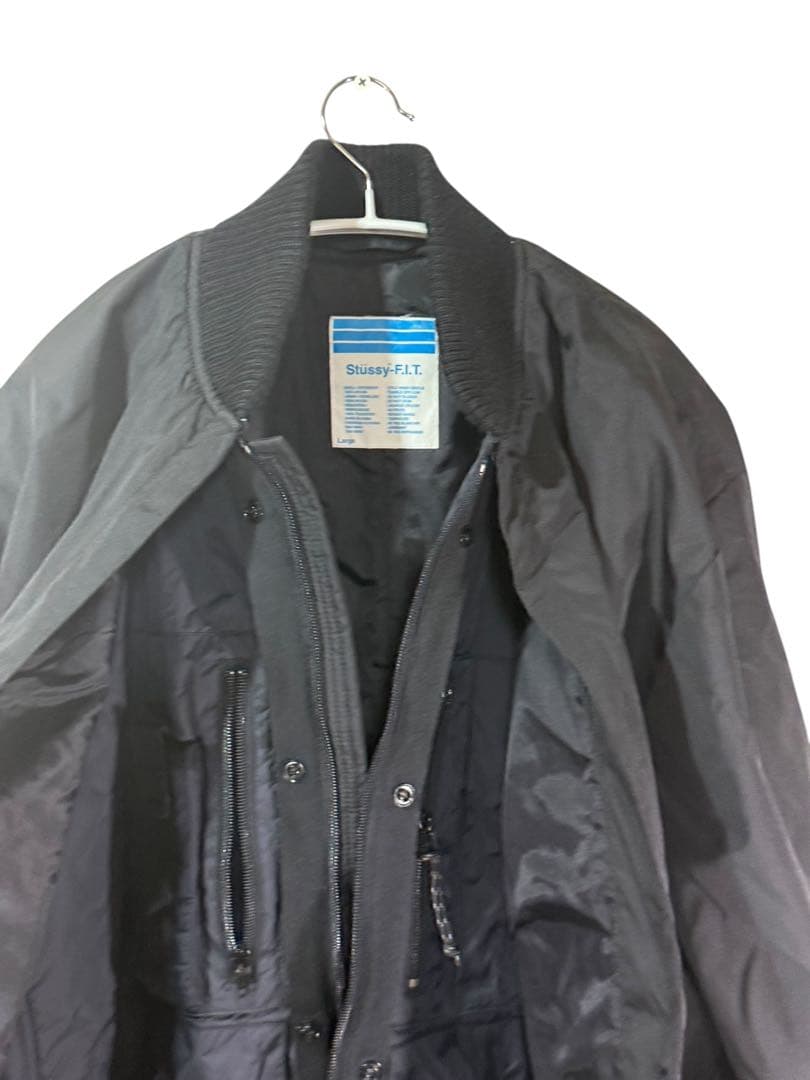 ステューシー Stussy F.I.T. 中綿ナイロンジャケット MA-1風 黒
