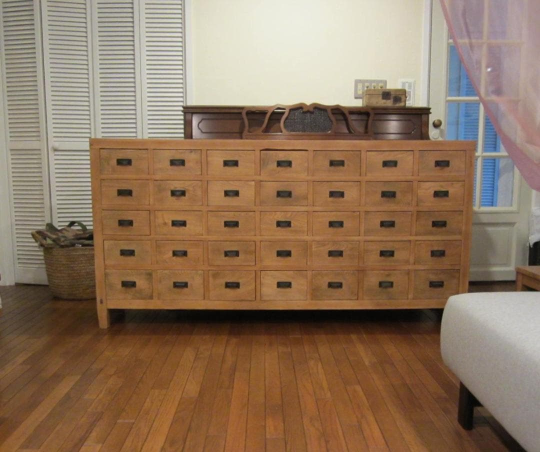 送料込35杯の引き出し棚　古家具　明治大正 アンティーク チェスト ドロワー