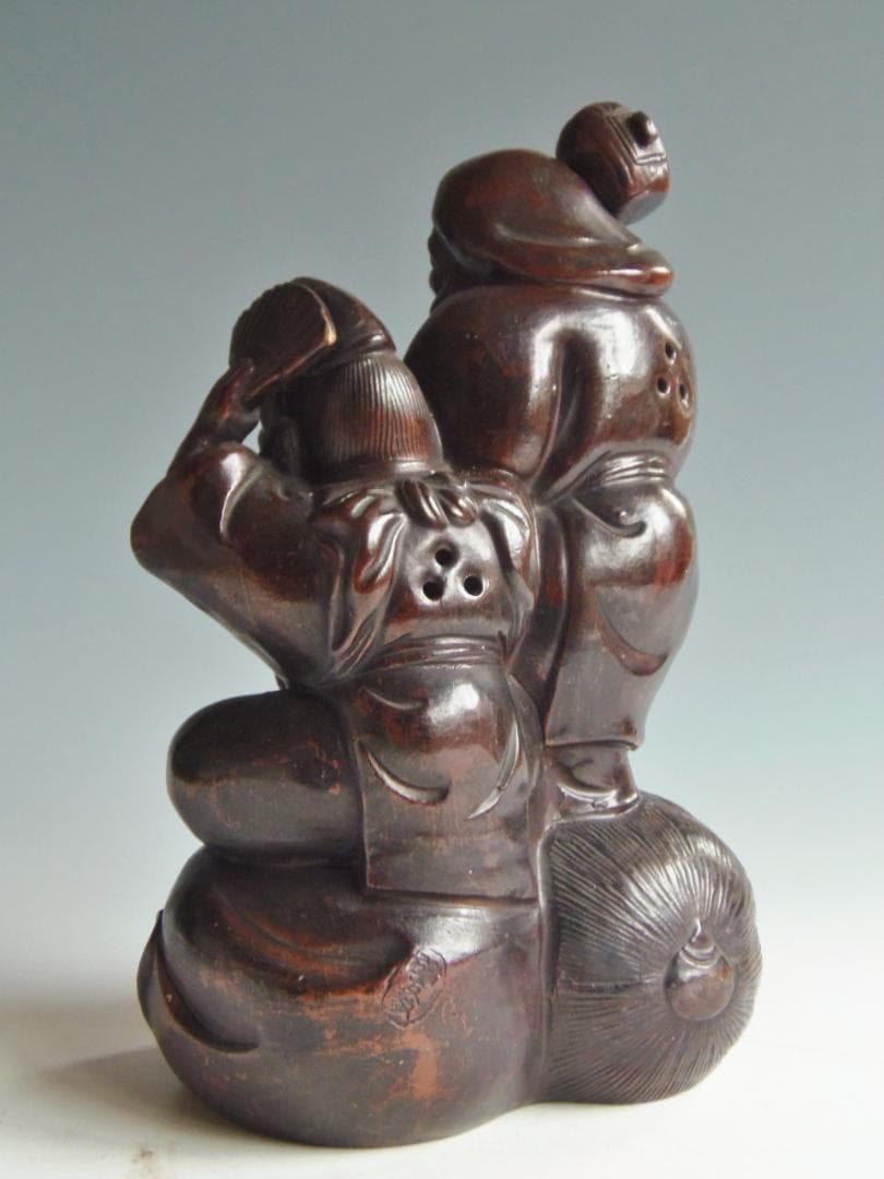 【つ】　古備前 七福神 大黒天 蛭子天 陶正園 木村正二 縁起物 備前焼