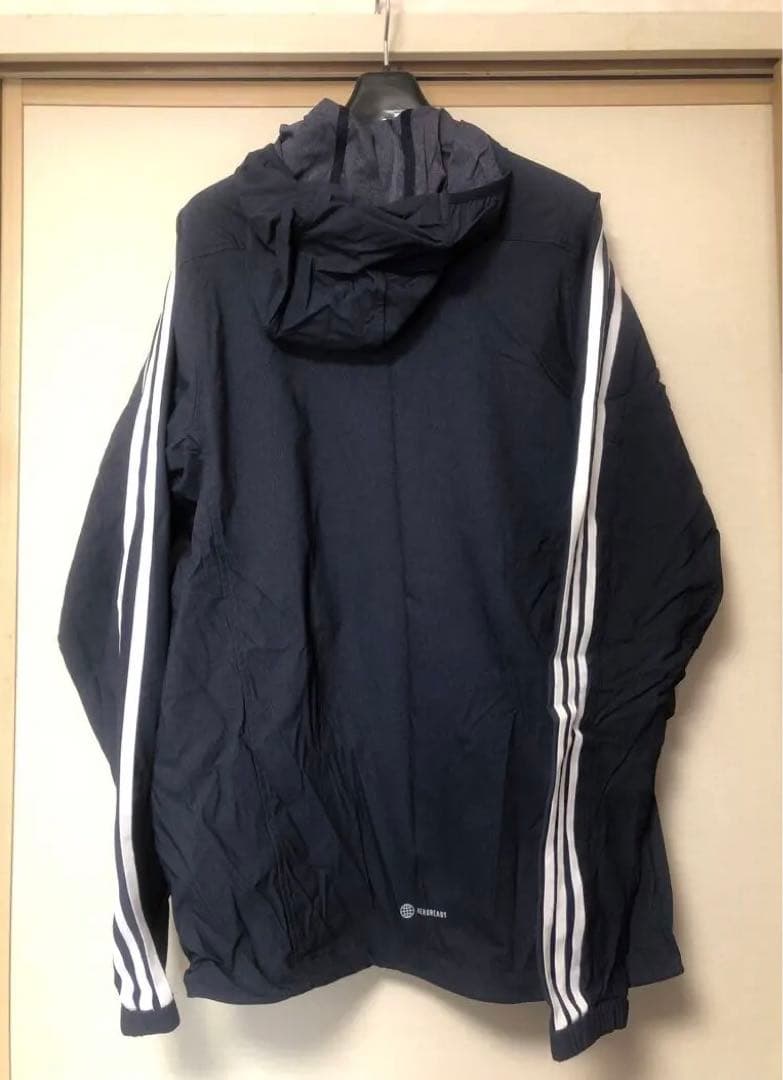 adidasフード付き デニム風トラックジャージ上下セット トレーニングウェア