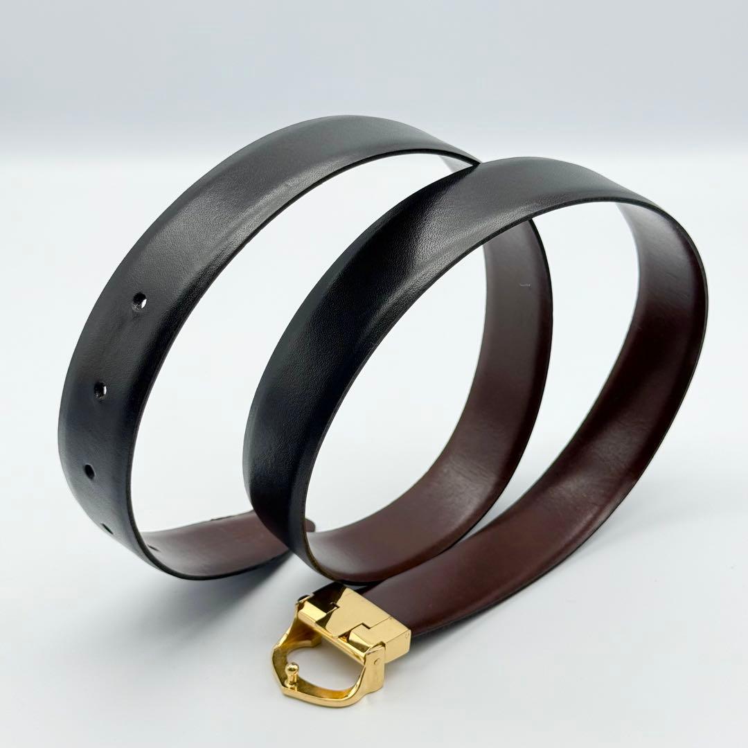 ✨良品✨カルティエ ベルトC金具 ゴールド金具 箱付 男女兼用 2色リバーシブル