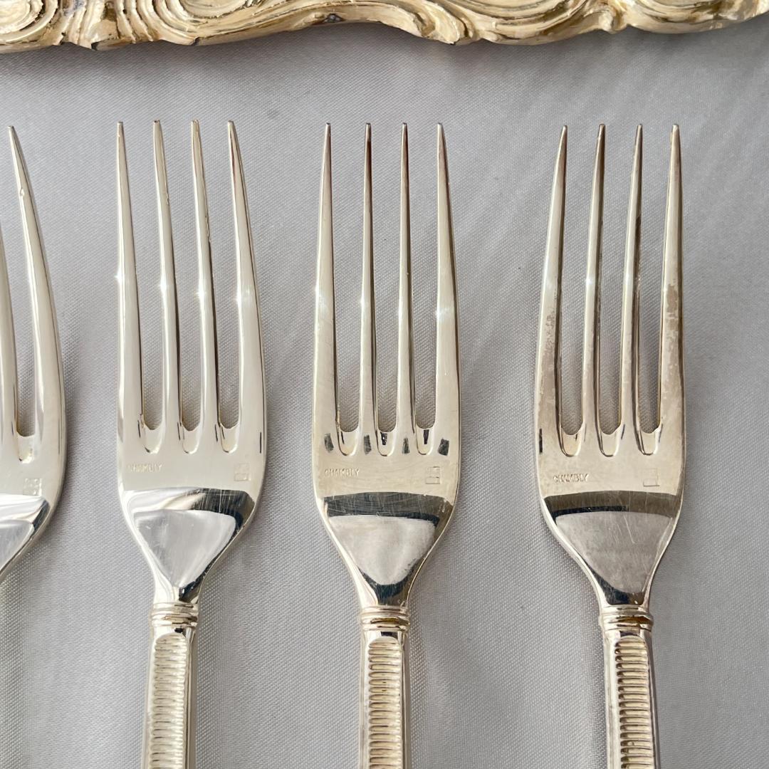 【仏蘭西】 ロシア様式 テーブルフォーク 6本組 【シルバープレート】