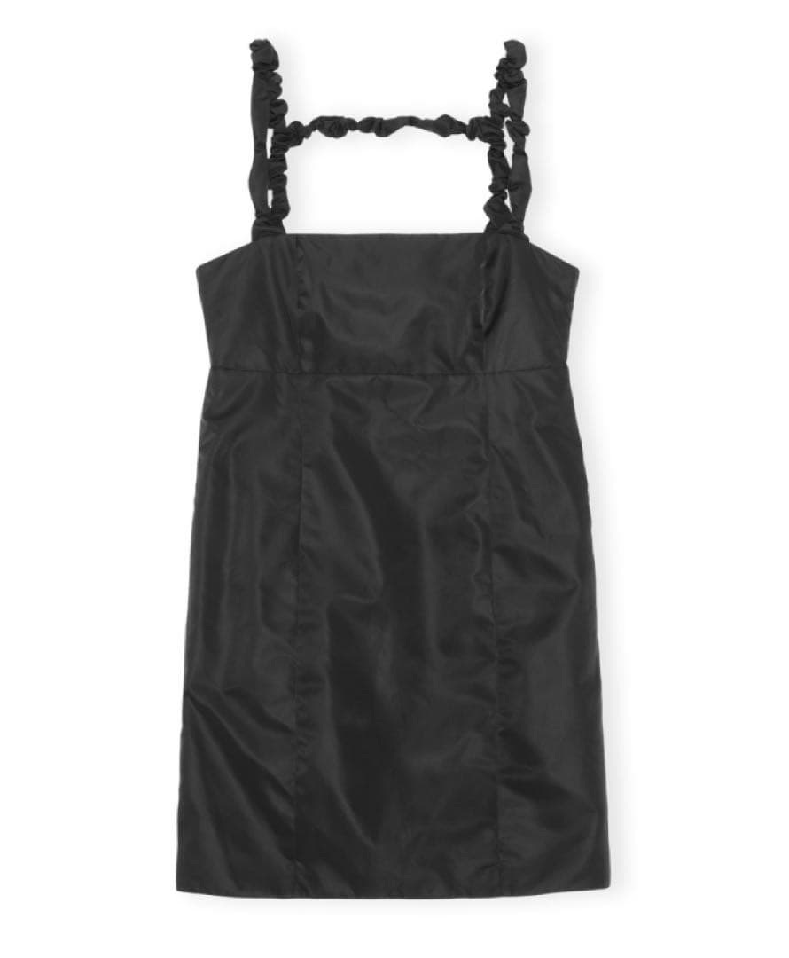 GANNI ナイロンサテンミニドレス