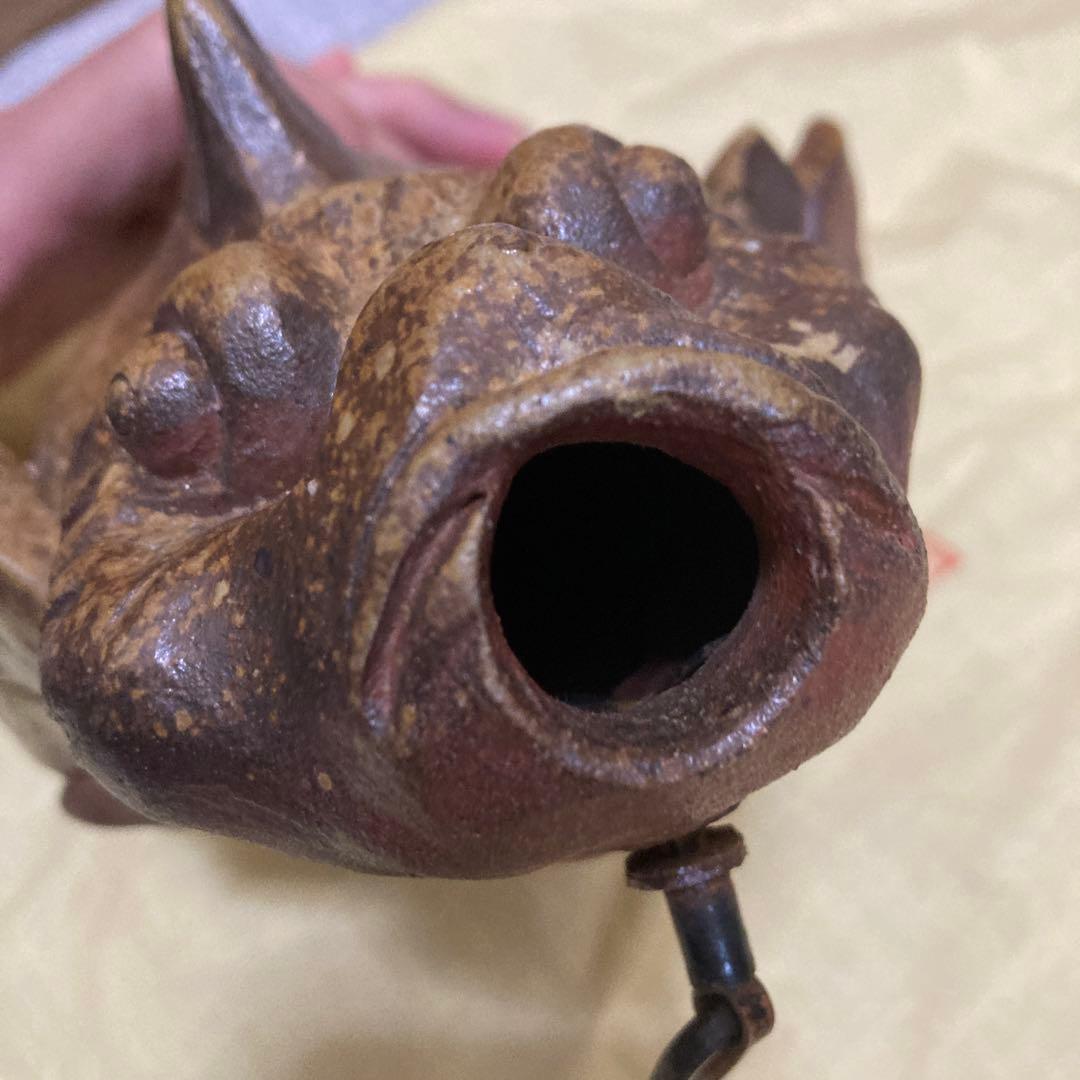 【共箱付】一壺作 黄瀬戸 虎魚（おこぜ） 掛役 置物 陶器 骨董品