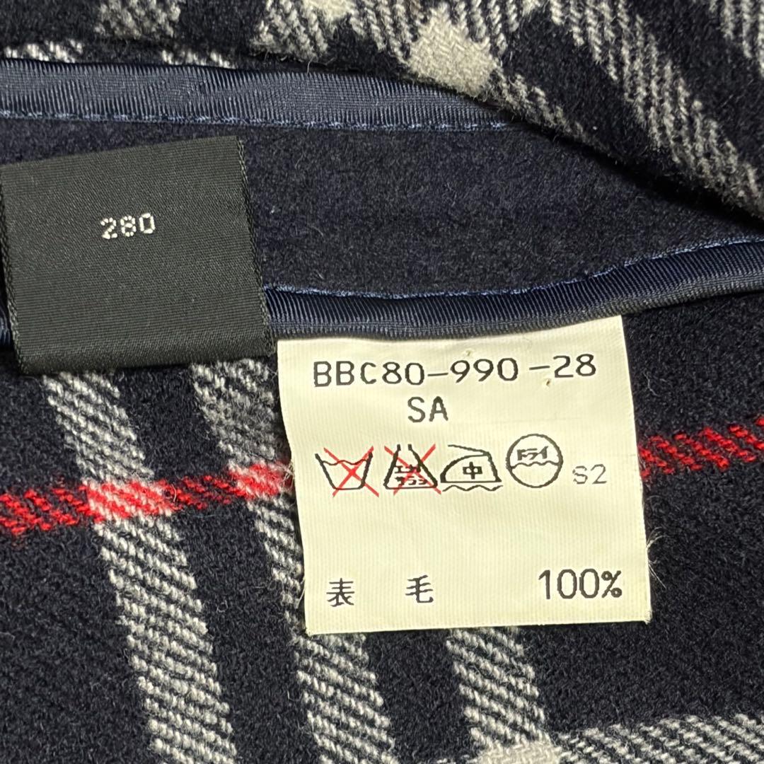 カシミヤ混✨BURBERRY バーバリー　ダッフルコート　ネイビーフリーサイズ