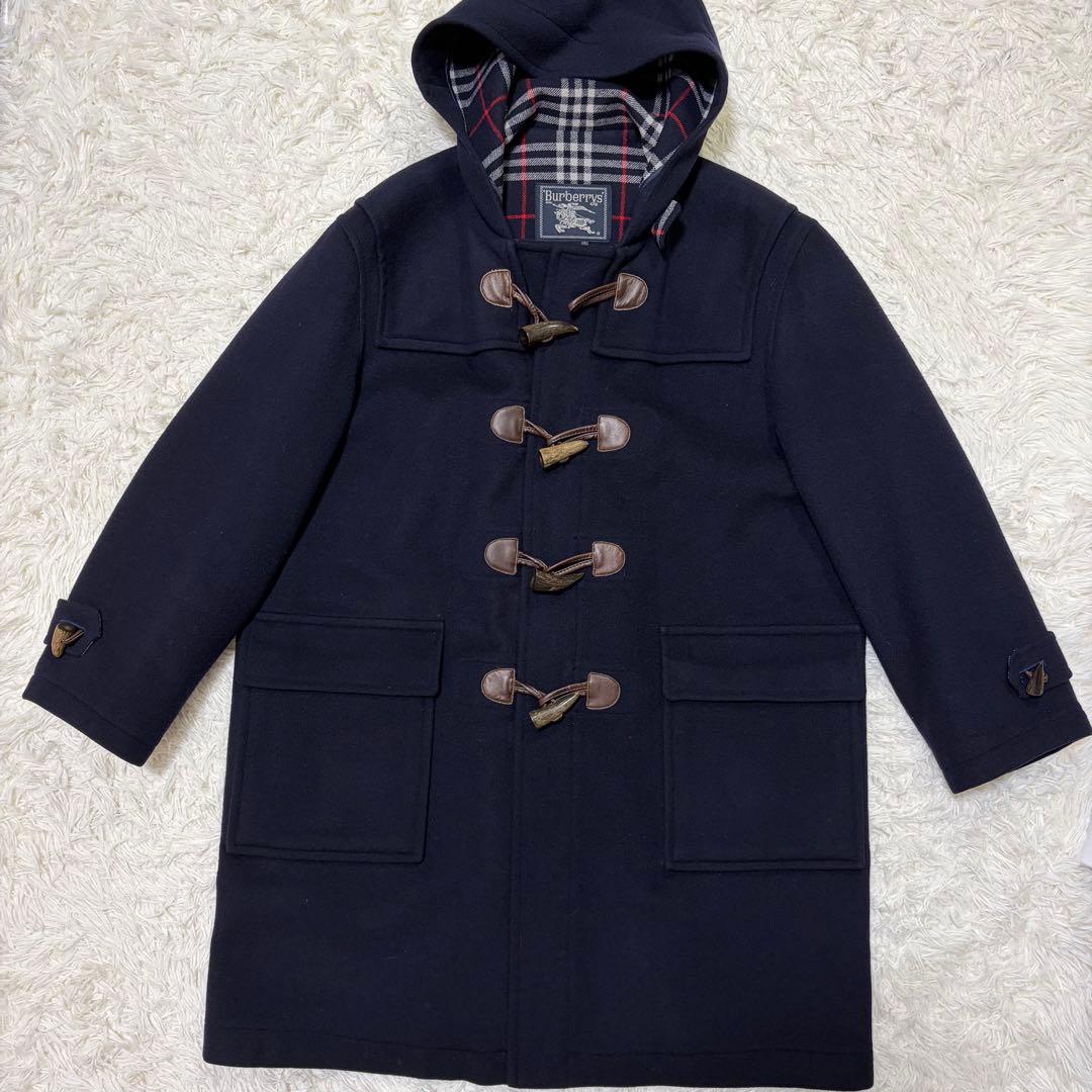 カシミヤ混✨BURBERRY バーバリー　ダッフルコート　ネイビーフリーサイズ