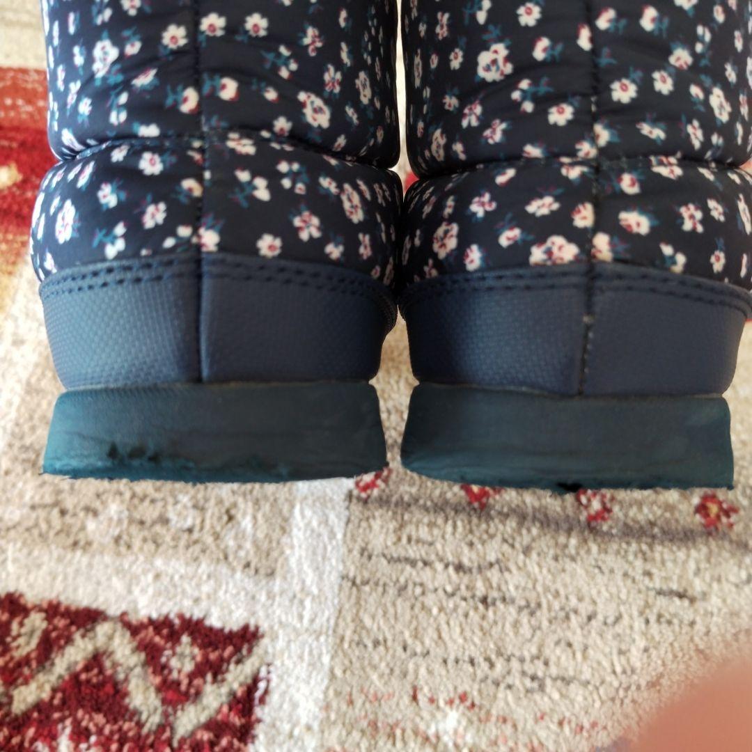 ノースフェイス ダウンブーツ 25㎝ 花柄ネイビー