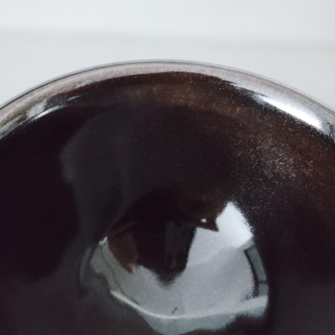 天目茶碗 黒 草山作 木製 天目台セット 黒塗 貴人台 茶道具 紙箱