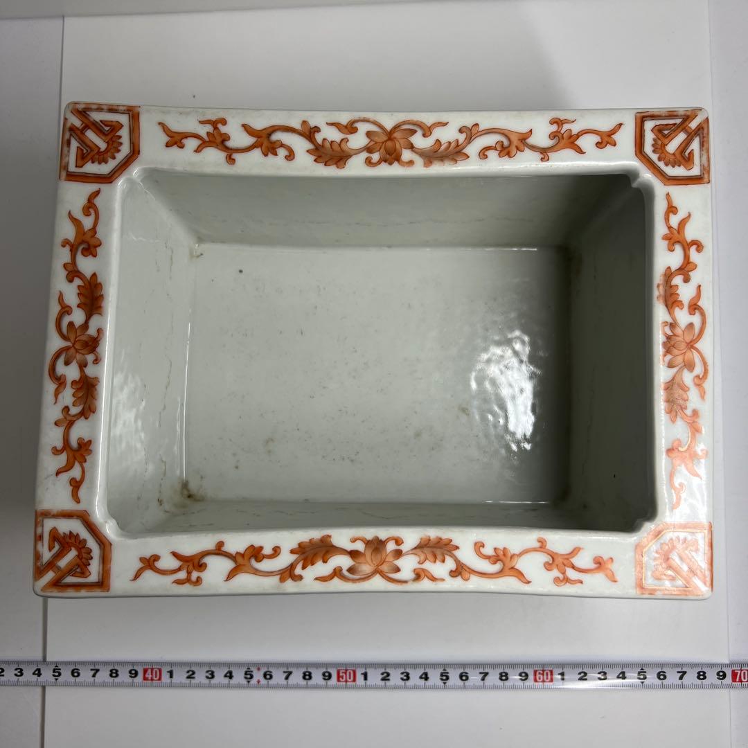 中国清時代　大清咸豊年製　粉彩花蝶図鉢　幅約24㎝　東Y7-1029☆2Fトトチ