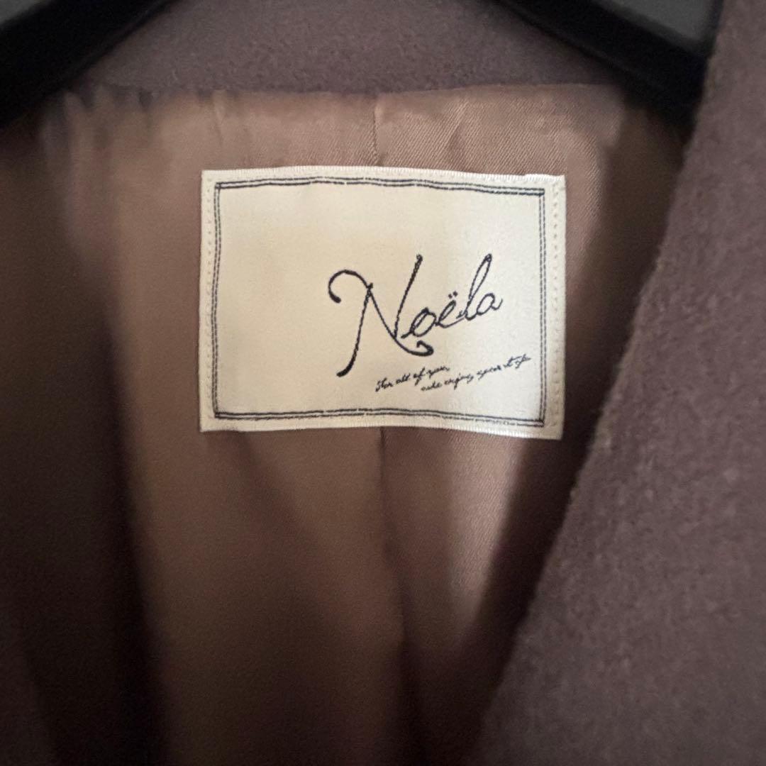 Noela バックプリーツウールトレンチコート ファーあり