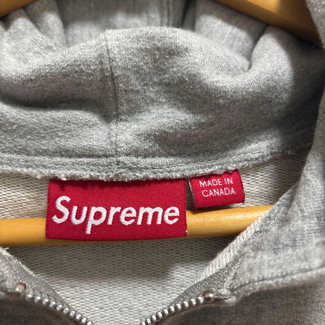Supreme グレー フルジップパーカーMサイズ