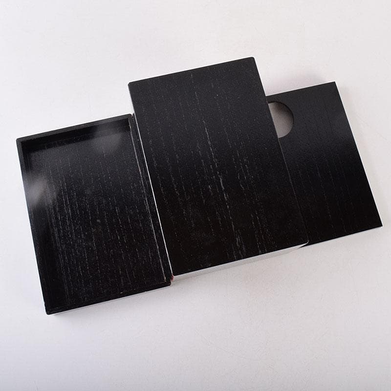 茶道具　面朱利休形茶箱　菊桐文茶碗　巾筒など　八点　一式　仕覆付　M　R9048