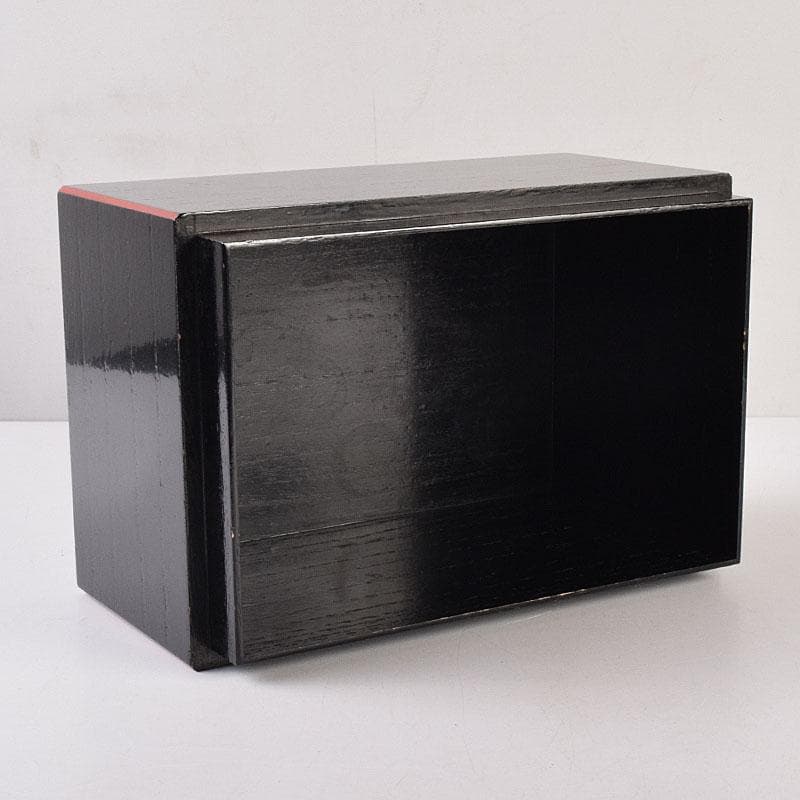 茶道具　面朱利休形茶箱　菊桐文茶碗　巾筒など　八点　一式　仕覆付　M　R9048