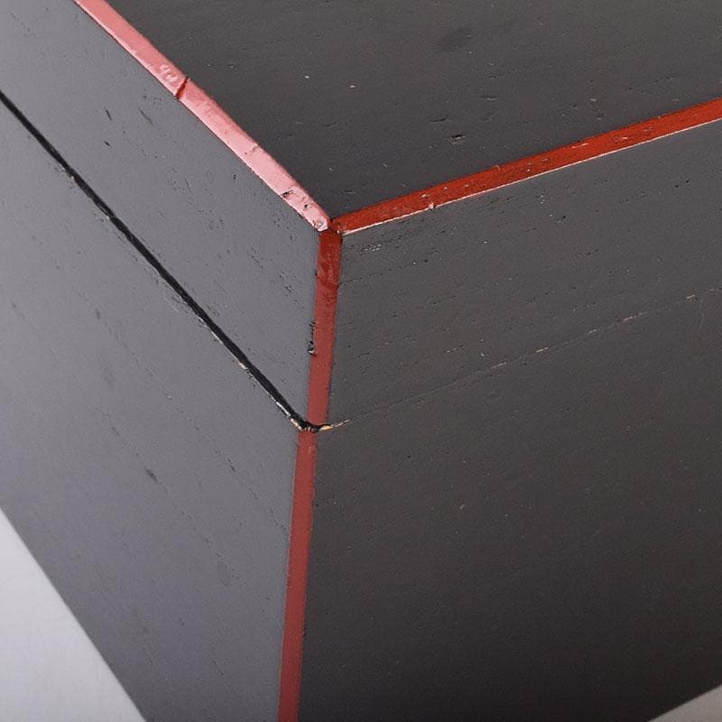 茶道具　面朱利休形茶箱　菊桐文茶碗　巾筒など　八点　一式　仕覆付　M　R9048