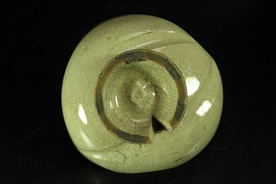 茶道具 古萩 刷毛目茶碗 江戸末期 桂又三郎 書付(K-YC560)