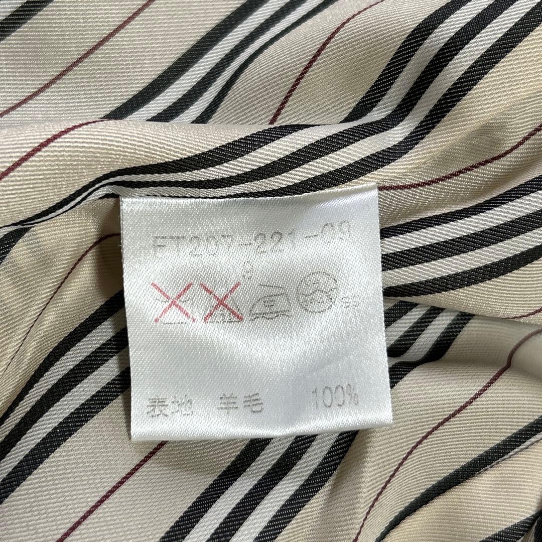 バーバリーロンドン ウール ピーコート ロゴボタン ストライプ裏地 9 ブラック