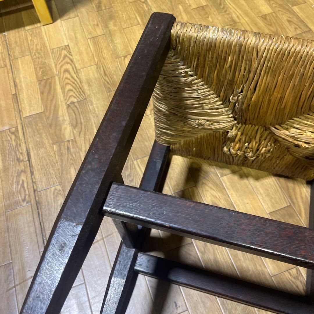 【松本民芸家具】ラッシスツール ◆ラッシ編み◇希少B