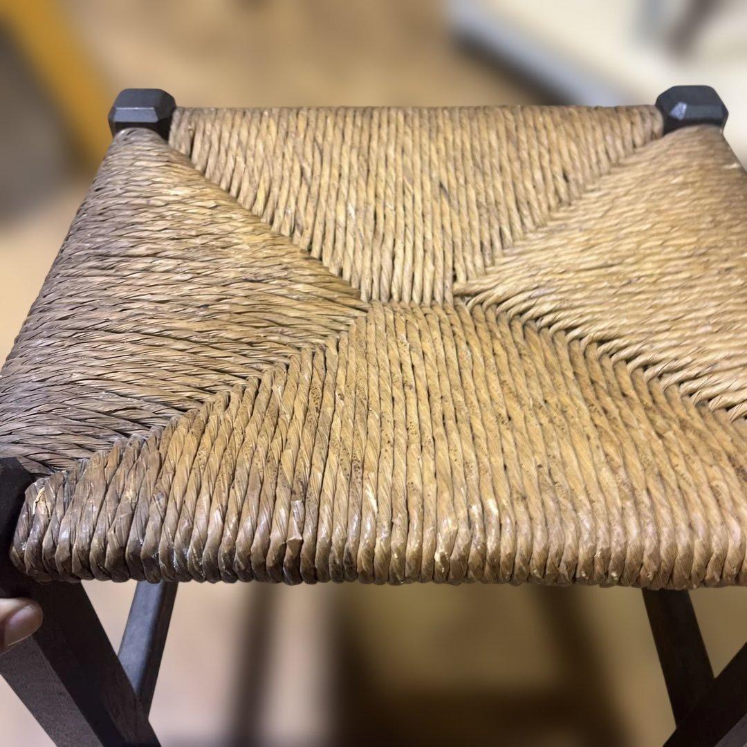【松本民芸家具】ラッシスツール ◆ラッシ編み◇希少B
