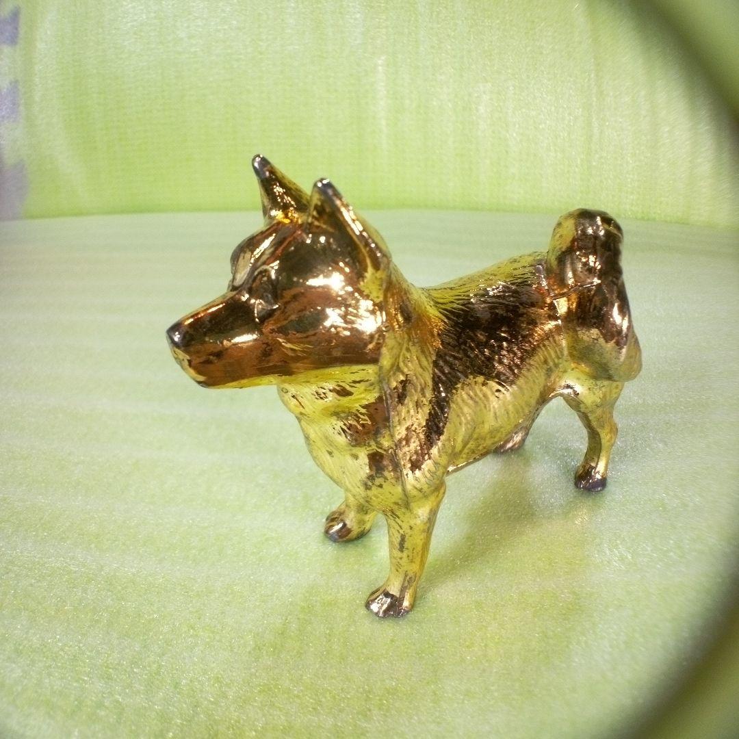 柴犬？　犬の置物　金色　ゴールド　GOLD　金ピカ　フィギュア　オブジェ