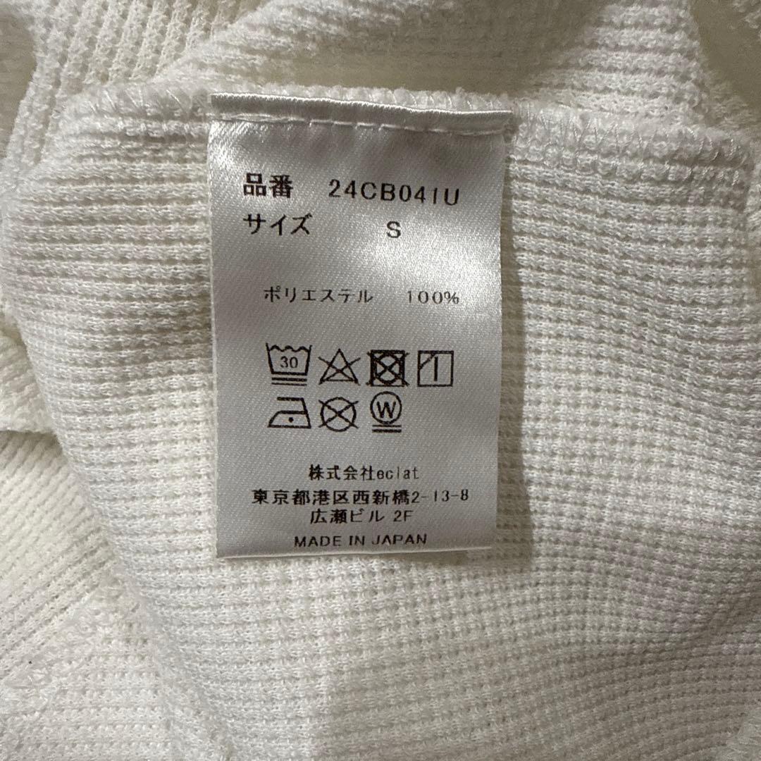 CHARBON ノースリーブ トップス ホワイト ワッフル