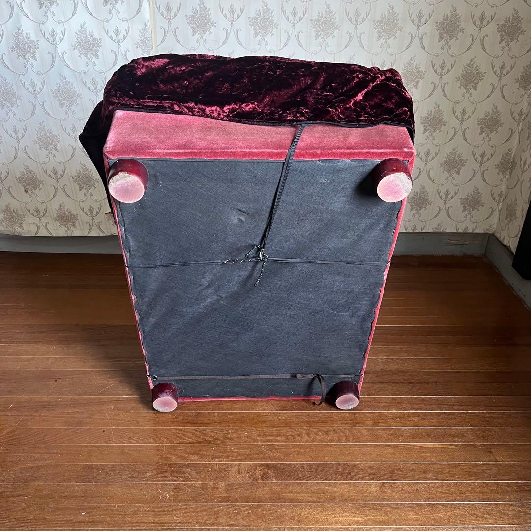 【アンティーク】昭和レトロ ベロア シングルソファ スナック 喫茶店 古家具