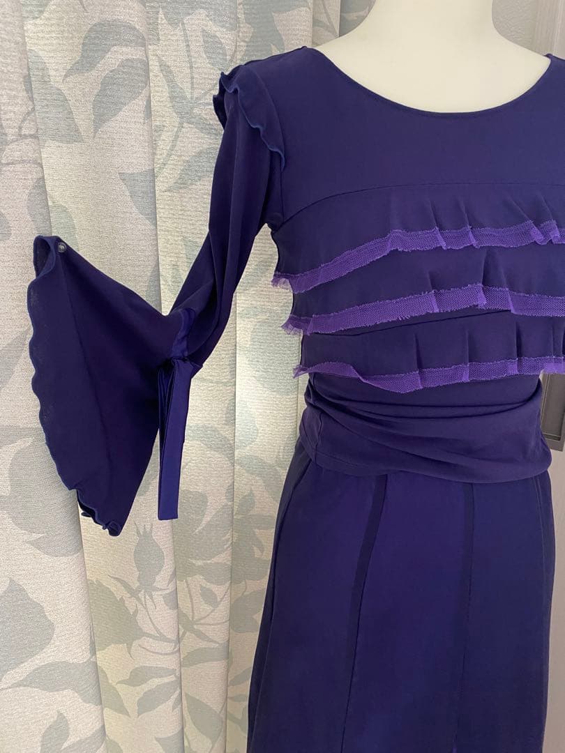チャコット　パープルフリル付きセパレートドレス
