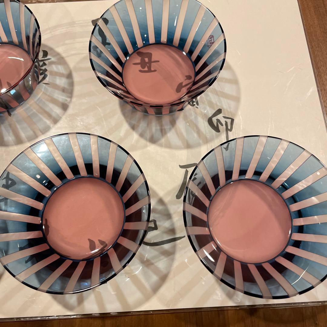 切子向付5客 堀口ガラス