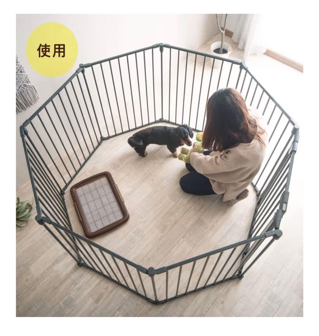 バリアフリー犬用ゲート 長さ119×幅100×高さ74cm×8枚